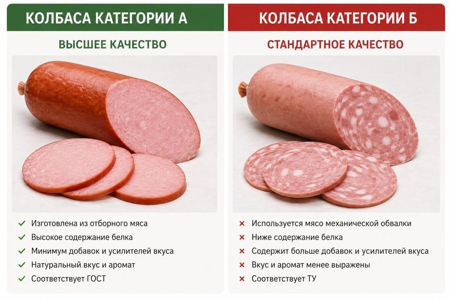 Разница между колбасой категории «А» и «Б»: что выгоднее для розничной торговли? Разница между колбасой категории «А» и «Б»: что выгоднее для розничной торговли?