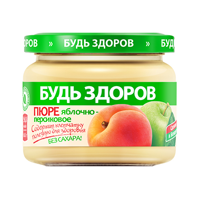 Пюре яблочно-персиковое «Будь здоров» | Интернет-магазин Gostpp